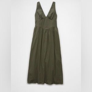 American Eagle V-Neck Corset Midi Dress